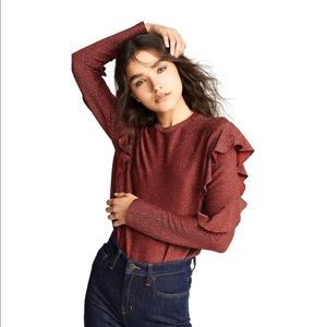 Scotch and Soda shimmered Ruffle Sweater